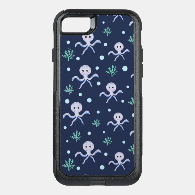 Cute Octopus Pattern Otterbox iPhone Case (Back)