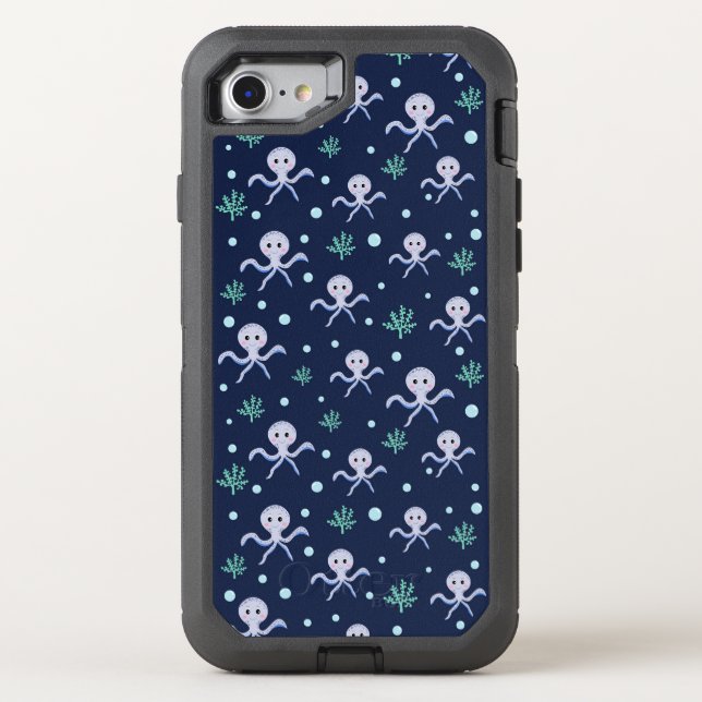 Cute Octopus Pattern Otterbox iPhone Case (Back)