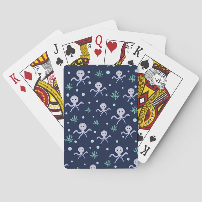Cute Octopus Pattern Poker Cards (Back)