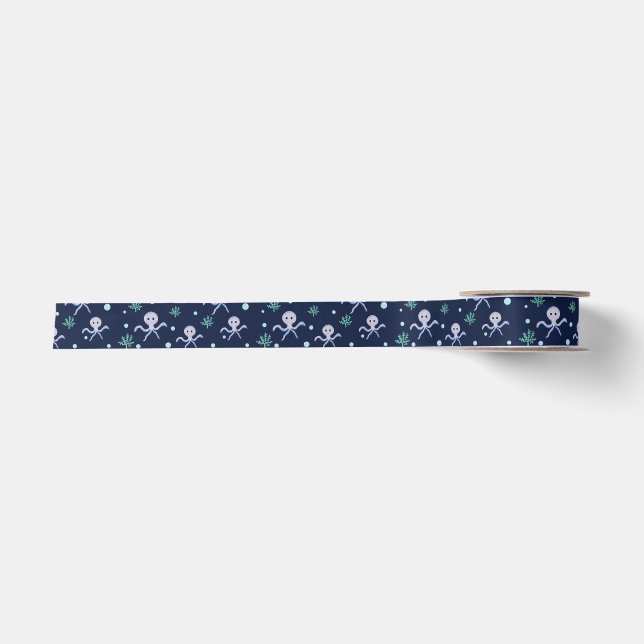 Cute Octopus Pattern Satin Ribbon (Front)