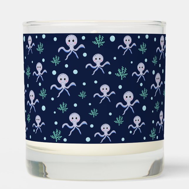 Cute Octopus Pattern Scented Candle (Front)