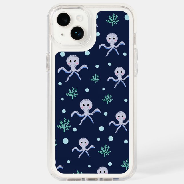 Cute Octopus Pattern Speck iPhone Case (Front)