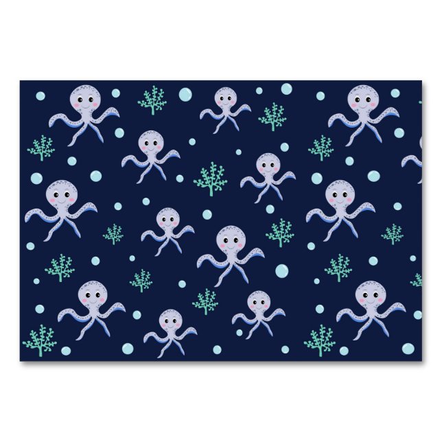 Cute Octopus Pattern Table Number (Front)