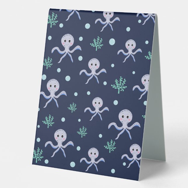 Cute Octopus Pattern Table Tent (Front)