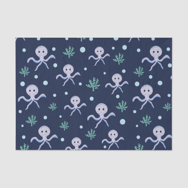 Cute Octopus Pattern Tissue Paper (Front)