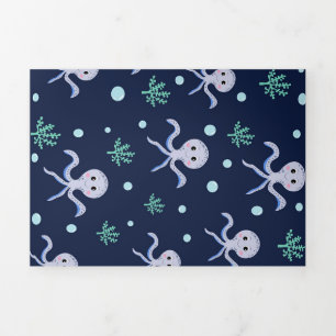 Cute Octopus Pattern Tri-Fold Program