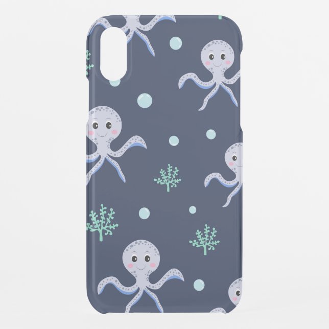 Cute Octopus Pattern Uncommon iPhone Case (Back)