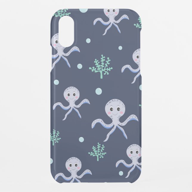 Cute Octopus Pattern Uncommon iPhone Case (Back)