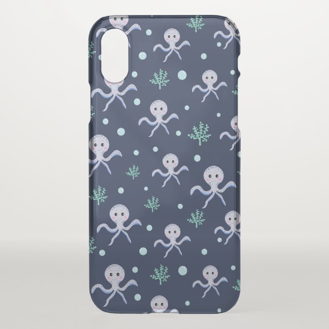 Cute Octopus Pattern Uncommon iPhone Case (Back)