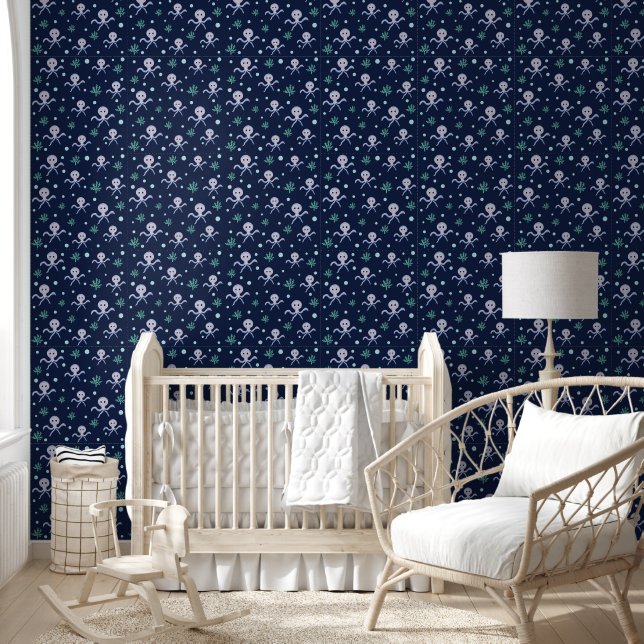 Cute Octopus Pattern Wallpaper (Kids)
