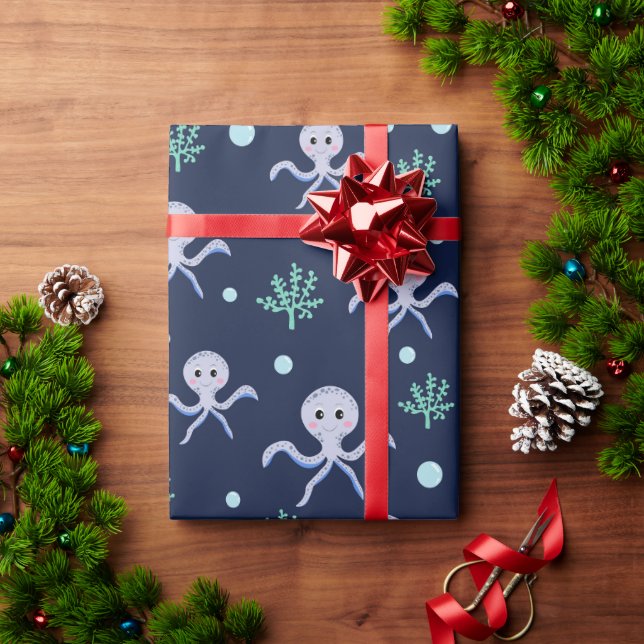 Cute Octopus Pattern Wrapping Paper (Holiday Gift)