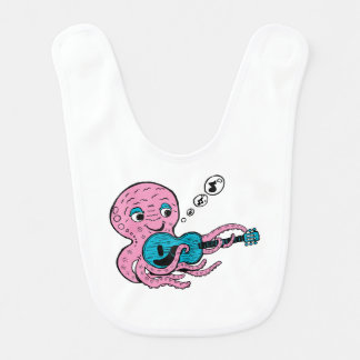 Cute Octopus Playing Guitar Baby Bib