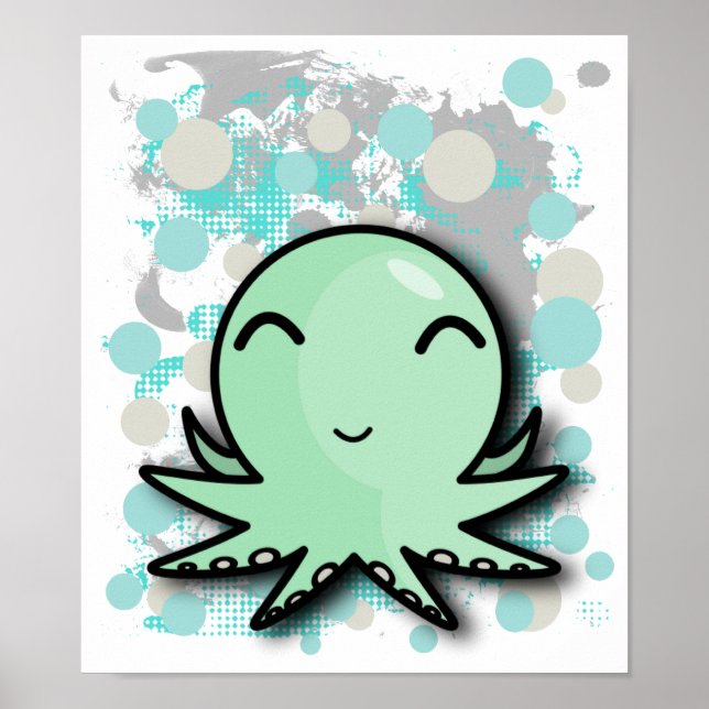 cute octopus poster (Front)