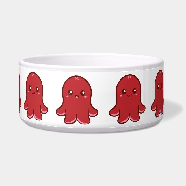 Cute Octopus Sausage Pet Bowl (Large) (Right)