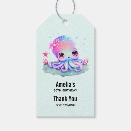 Cute Octopus Sea Creature Event Thank You Gift Tags