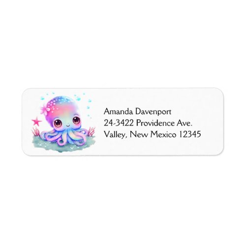 Cute Octopus Sea Creature Label