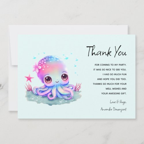  Cute Octopus Sea Creature Thank You