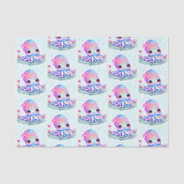 Cute Octopus Sea Creature Tissue Paper (Front)