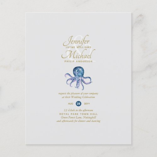 Cute Octopus Sealife Ocean View Wedding