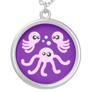 Cute Octopus Silver Plated Necklace