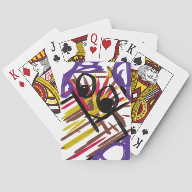 Cute octopus wave poker cards (Back)
