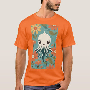 Cute Octopus with Flowers T-Shirt