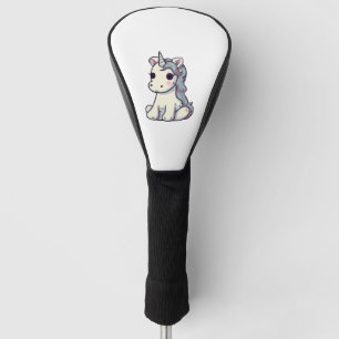 Cute Offended Unicorn Comic Style Sticker Golf Head Cover