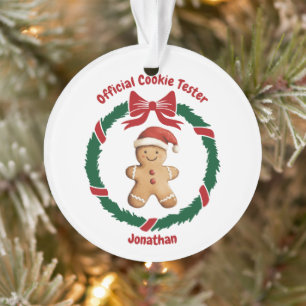 Cute Official Cookie Tester Christmas Ornament