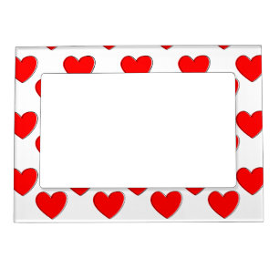 Cute Offset Red Heart Pattern Magnetic Frame