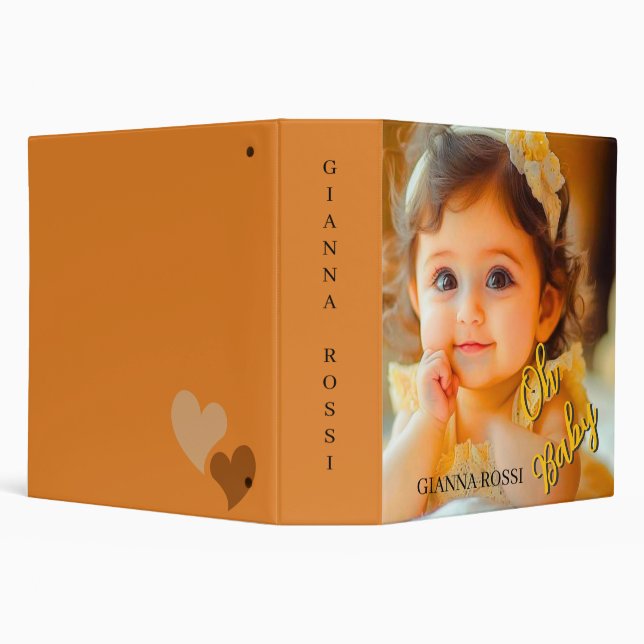 Cute Oh Baby Girl Sweet Keepsake Photo Album 3 Ring Binder (Background)