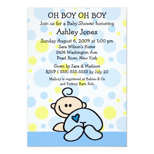 Cute Oh Boy Baby Shower Invitations | Zazzle.com