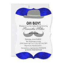 Cute Oh Boy Mustache Baby Shower Invitation
