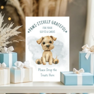 Cute Oh Boy Puppy Blue Striped Baby Shower Gift Foam Board