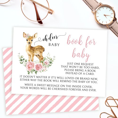 Cute oh deer baby girl shower book for baby cards