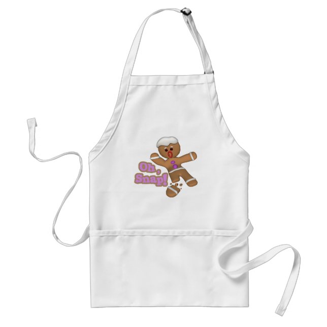 cute oh, snap gingerbread man cookie adult apron (Front)