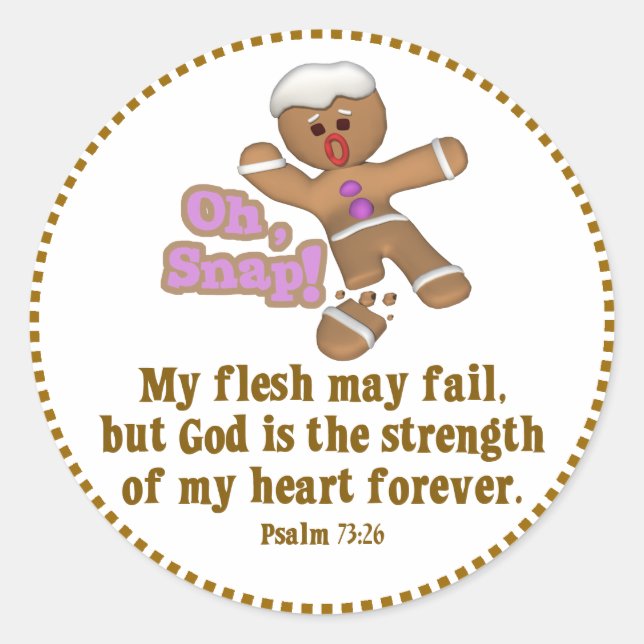cute oh, snap gingerbread man cookie classic round sticker (Front)