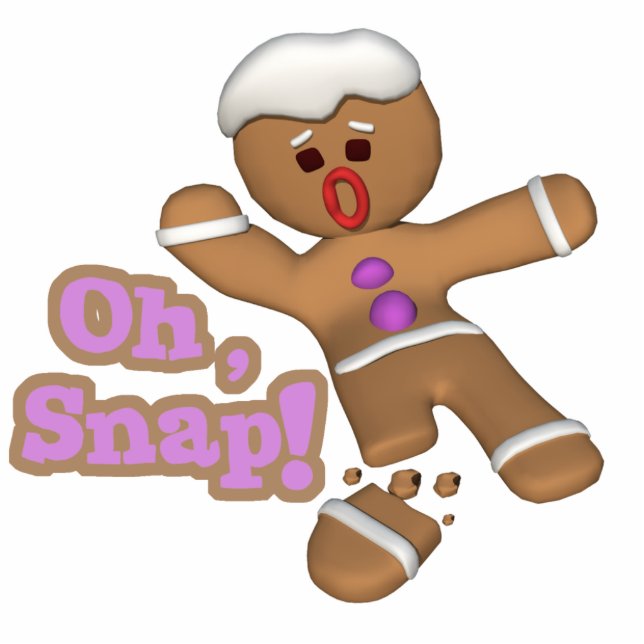 cute oh, snap gingerbread man cookie cutout (Front)