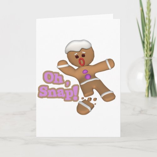 cute oh snap gingerbread man cookie holiday card