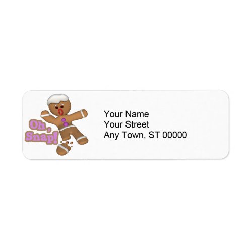 cute oh snap gingerbread man cookie label