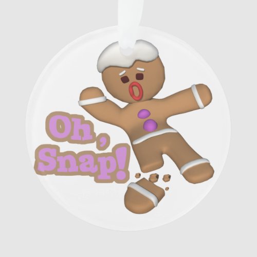 cute oh snap gingerbread man cookie ornament