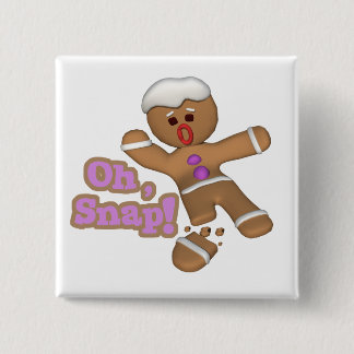 cute oh, snap gingerbread man cookie pinback button