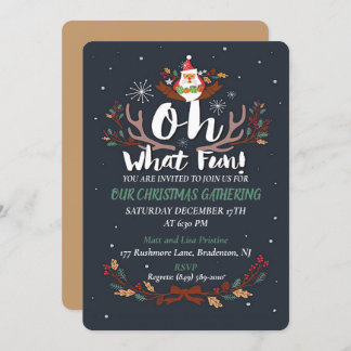 Cute Oh What Fun Christmas Party Invitation
