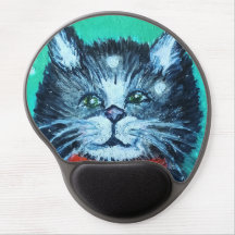Cute Oil Painting Cat with Bird Christmas Greeting
