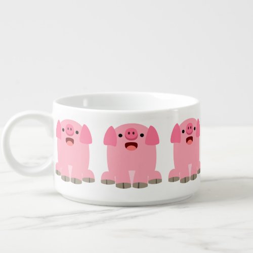 Cute Oinking Cartoon Pig Bowl