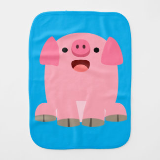 Cute Oinking Cartoon Pig Burp Cloth