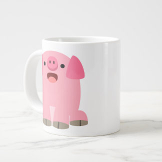 Cute Oinking Cartoon Pig Large Coffee Mug