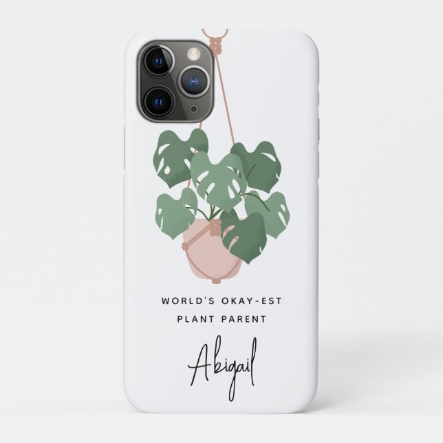 Cute Okay Plant Parent Personalized Case-Mate iPhone Case (Back)