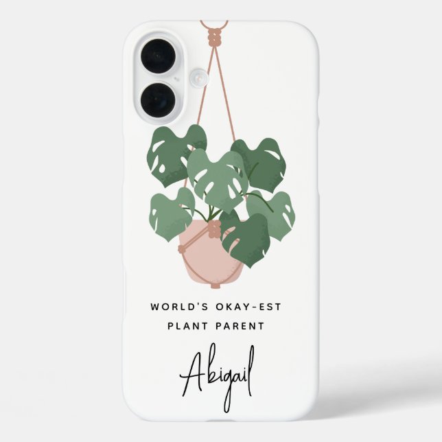 Cute Okay Plant Parent Personalized Case-Mate iPhone Case (Back)