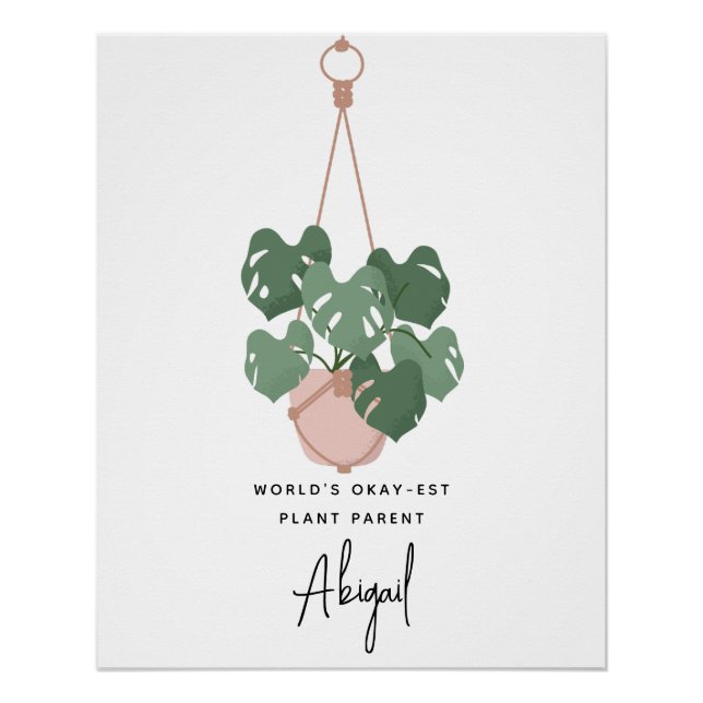 Cute Okay Plant Parent Personalized Poster (Front)