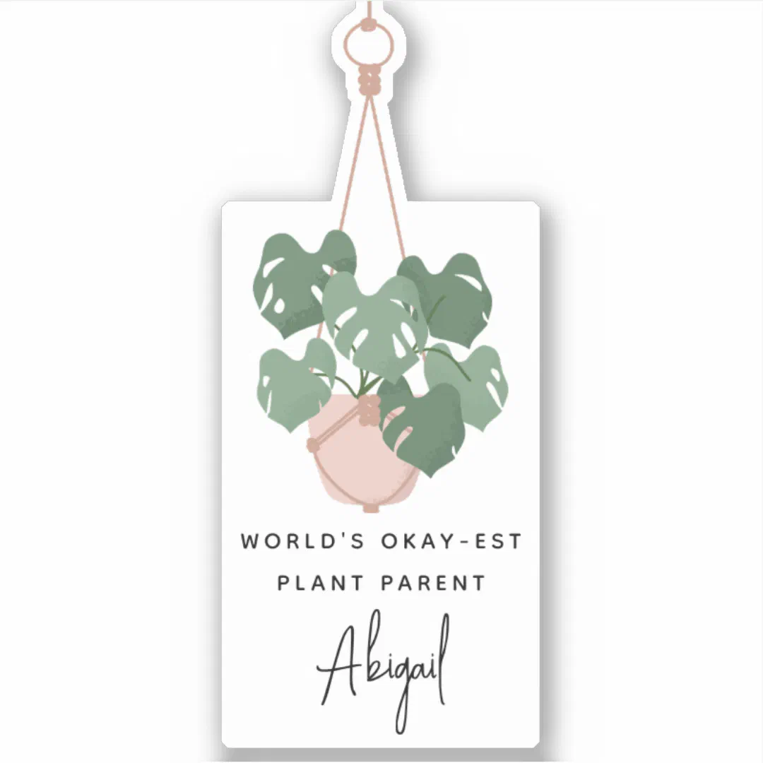 Cute Okay Plant Parent Personalized Sticker (Front)